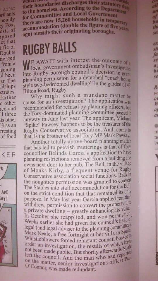 Rugby BC in Private Eye